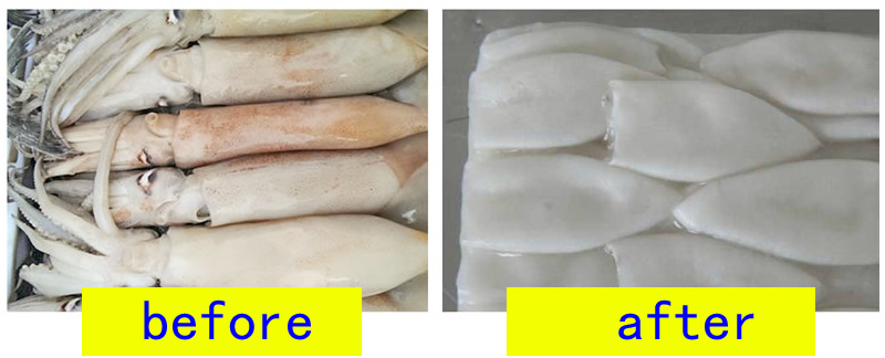 Squid peeling